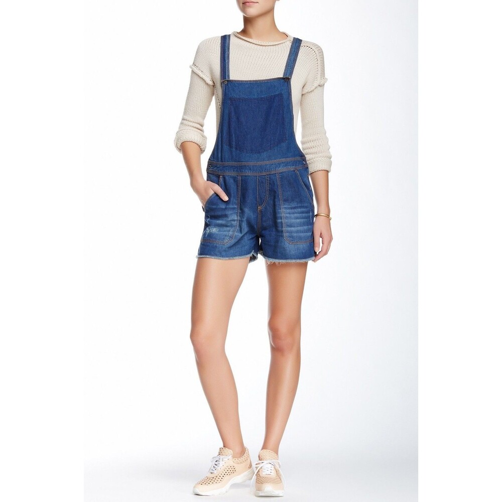 Etienne Marcel Blue Denim Short Overalls
